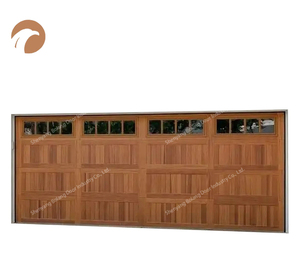 Puerta de garaje enrollable seccional residencial automática de madera de belleza 16x8 - Product Image 3