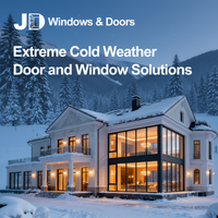 Ventanas Corredizas Horizontales de Aluminio Estilo Europeo de Temperatura Ultrabaja con Persianas de Vidrio y Acero Inoxidable para Baño y Exteriores