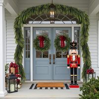 Guirlande de Noël artificielle LINGKAI en pin de Norfolk, guirlande réaliste en pin vert pour cheminée, escalier, décoration de Noël pour la maison
