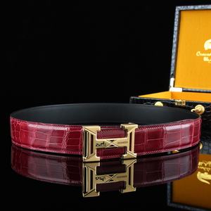 Cinturón de Hombre de Lujo con Textura de Cocodrilo, Correa de Cuero Genuino para Hombre, Cinturón Casual de Negocios de Alta Gama - Product Image 5