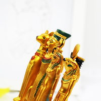 Stylo bille en résine 3D à prix d'usine, statue de Pharaon, Tutankhamon doré, stylo d'écriture égyptien
