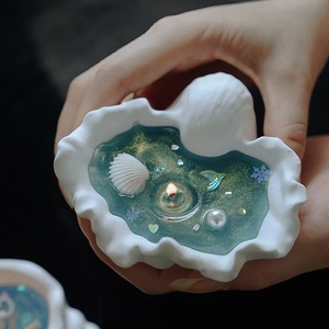 2024 Sang Trọng Nhà Nghệ Thuật Trang Trí Nội Thất Thủ Công Mỹ Nghệ Vỏ Hình Dạng Sáp Đậu Nành Nến Ủng Hộ Đám Cưới Quà Tặng Khách - Product Image 3