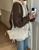 Nouveau Sac Bandoulière de Luxe en Cuir Véritable de Haute Qualité, Sac à Main Tendance avec Motif Visage Souriant, Grande Capacité, Sac à Bandoulière Simple pour Femme