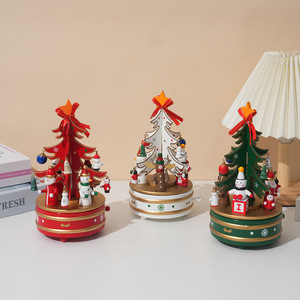 DAMAI Christmas Wooden Rotating <b>Music</b> <b>Box</b> Creative Christmas Gift Wholesale Desktop Christmas Decorations - Product Image 2