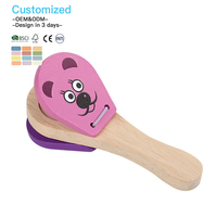 EDULAND OEM ODM Castañuelas de Madera Montessori, Juego de Inteligencia, Juguete Educativo Temprano para Niños de 2 a 6 Años, Ecológico y No Tóxico