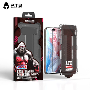 Protector de Pantalla de Vidrio Templado HD ATB de 0.33mm con Pegamento Completo, Aplicación Fácil sin Polvo y Alineación Automática <span class=keywords><strong>para</strong></span> iPhone 16 15 14 13 12 11 Pro Max - Product Image 1