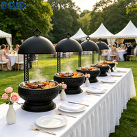 Réchauds de buffet de luxe pour banquets de mariage, ensemble de plats de maintien au chaud en acier inoxydable 8L avec chauffage à la vapeur