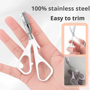 Ensemble de toilettage des <span class=keywords><strong>sourcils</strong></span> en acier inoxydable anti-rayures avec rasoir, <span class=keywords><strong>ciseaux</strong></span>, <span class=keywords><strong>peigne</strong></span> et <span class=keywords><strong>brosse</strong></span> - Conception portable - Product Image 6