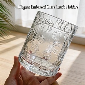 Pot à bougie <span class=keywords><strong>en</strong></span> <span class=keywords><strong>verre</strong></span> à paroi épaisse et texture gaufrée, conteneur vide <span class=keywords><strong>en</strong></span> gros pour la fabrication de bougies, cire de soja, décoration de mariage et de maison - Product Image 5