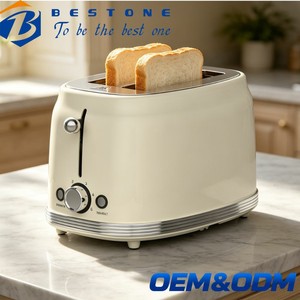 เครื่องปิ้งขนมปัง BESTONE 2 ช่อง ไฟฟ้า 850 วัตต์ ตั้งเวลาแบบกลไก สีครีม ฟังก์ชั่นป๊อปอัพอัตโนมัติ สำหรับใช้ในครัวเรือน - Product Image 1
