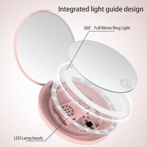 High Quality Compact <b>Led</b> <b>Mirror</b> USB Rechargeable Round <b>Makeup</b> Cosmetics <b>Mirror</b> 3X Magnify Mini Travel <b>Mirrors</b> for Gift - Product Image 4