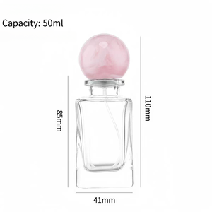 <span class=keywords><strong>Atomizador</strong></span> de Perfume de Vidrio Cuadrado Recargable de Alta Gama de 50 ml y 100 ml con Tapa de Bola de Resina y Caja - Product Image 6