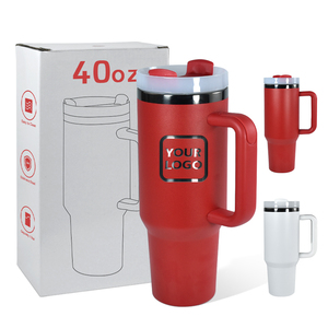 Tùy chỉnh 2nd Gen 40oz đôi tường cách nhiệt chân không bằng thép không gỉ cốc Laser khắc 40oz kim loại màu đen <span class=keywords><strong>Mug</strong></span> với màu đỏ - Product Image 1