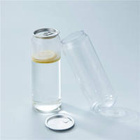 Bocal/Bouteille en Plastique PET Transparent de 250 ml, 330 ml, 350 ml, 500 ml, 650 ml, 55 MM, 57 MM, avec Couvercle Facile à Ouvrir en Aluminium pour Jus et Boissons Gazeuses
