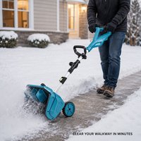 Nouvelle déneigeuse sans fil compacte de 16 pouces à batterie lithium pour usage domestique, outil portable à pousser pour éliminer la neige, machine à éjecter la neige