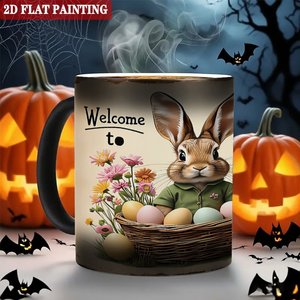 Mug personnalisé à changement de couleur 11oz en céramique noire givrée, tasse vierge pour sublimation - Product Image 6