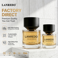 Flacon de parfum en verre transparent de haute qualité, cylindrique, 30ml, 50ml, 100ml, vide, avec bouchon conique inversé noir, vente en gros
