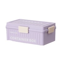 Boîte à lunch pour enfants en forme de conteneur de fret PP, 2 compartiments, avec fermeture en silicone, étanche, avec fourchette et cuillère