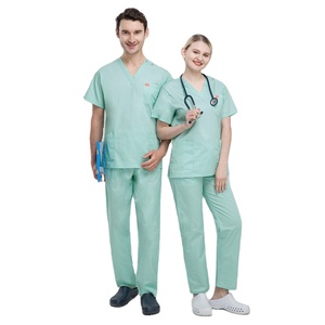 <span class=keywords><strong>Blouse</strong></span> Médicale Unisexe Manches Courtes en Spandex/<span class=keywords><strong>Coton</strong></span> pour Médecins et Infirmiers, Uniforme de Bloc Hospitalier - Product Image 4