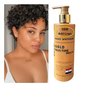 Clears Dark Spots And Freckles Lightens Complexion Whitening Gold Maxi -Tone Body Cream Lotion OEM Private Label