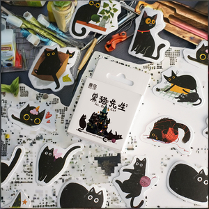 En caja 46 hojas Mr. Black Cat impreso adhesivo troquelado pegatinas de papel para álbum de recortes manual y decoración de álbumes - Product Image 2