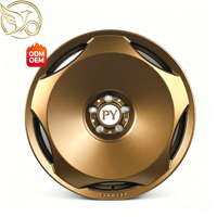 Jantes en alliage forgé PY Super Light 15 pouces dorées, multi-rayons, déport personnalisé 20 mm, nouveau découpage diamant, haute performance pour piste de course