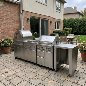 Luxuriöse Outdoor-Kücheninsel Stoßfest für Terrasse Modulare Edelstahl-Außenküchenschränke Langlebig und Robust - Product Image 1