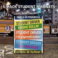 Aimants de voiture pour étudiants conducteurs, cadeaux promotionnels en PVC, panneaux réfléchissants amusants pour novices, impression numérique, taille personnalisable réutilisable