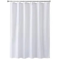 Cortina de ducha impermeable para baño, revestimiento de tela de 100% poliéster, resistente al agua, color blanco, 180X200 CM, venta al por mayor