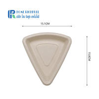 Plateau de cuisson pour pizza en bagasse écologique, jetable et biodégradable, 125/250 ml, avec fond à joint, forme triangulaire classique, pour fêtes et pique-niques