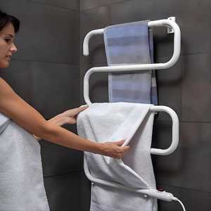 Radiateur électrique blanc 5 barres pour serviettes, 54,5x30x92 cm, en acier, à poser au sol ou à fixer au mur, 100 Watts - Product Image 6