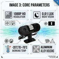 Caméra de voiture sans fil à double objectif 1080P AHD avant et de recul avec vision nocturne, micro intégré et support adhésif 3M