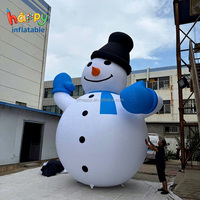 Bonhomme de neige gonflable mignon avec des gants bleus pour la décoration de Noël en extérieur, dans le jardin ou la cour, accessoires gonflables publicitaires