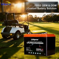 Batterie LFP au phosphate de fer et de lithium 12,8 V 200 Ah à décharge profonde pour camping-car, chariot de golf, marine, camping, solaire avec connecteur Anderson