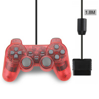 Control Inalámbrico para PS2, Doble Vibración, Transparente, para Sony Popular DYD