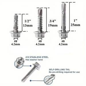 Tornillos Autorroscantes Hexagonales Galvanizados de Acero Inoxidable 304 Personalizados por el Fabricante, Tornillos Autorroscantes de Cabeza Plana Phillips - Product Image 3