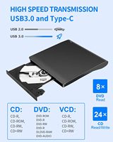 Lim Externe Cd/Dvd Drive Usb 3.0 + USB-C TYPE-C Dual-Interface Speler Brander Lezer Voor Laptop Pc Mac Hp
