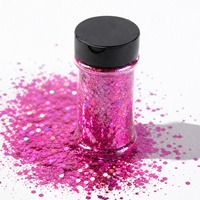 Vente en gros de paillettes holographiques épaisses en vrac, 24 couleurs, en pots shaker de 2 oz, pour la résine, les gobelets, le slime et les créations de Noël