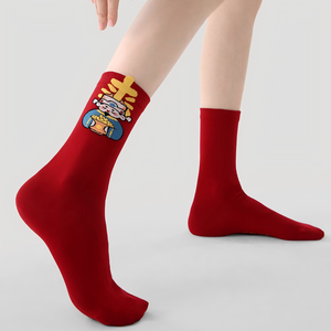 <span class=keywords><strong>Chaussettes</strong></span> personnalisables pour l'année de <span class=keywords><strong>naissance</strong></span> selon le zodiaque, <span class=keywords><strong>chaussettes</strong></span> mi-mollet pour femmes pour l'automne et l'hiver, <span class=keywords><strong>chaussettes</strong></span> rouges vives pour le Nouvel An - Product Image 1