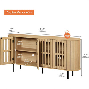 Meuble à chaussures double porte de grande capacité, style nordique moderne, luxe léger et minimaliste, en bois de noyer noir, pour entrée. - Product Image 2