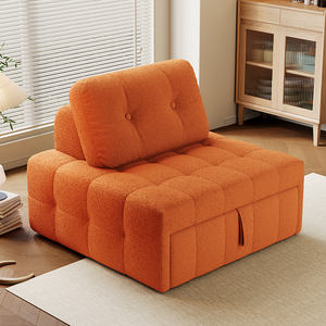 Moderno sofá <span class=keywords><strong>cama</strong></span> individual retráctil <span class=keywords><strong>Puff</strong></span> silla para pequeños apartamentos multifuncional de doble uso <span class=keywords><strong>plegable</strong></span> sala de estar Silla de tela - Product Image 2