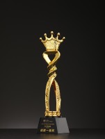 Trophée en résine de style art populaire classique personnalisé, plaque plaquée or, logo personnalisé, inscription, décoration de maison économique, modèle