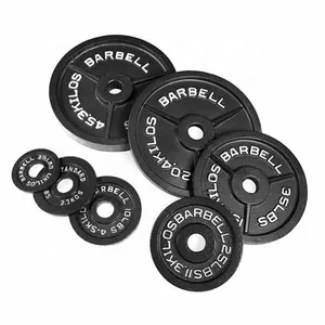 Fitness gym equipment wholesale black cast iron bumper plate