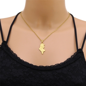 Collar con Colgante <span class=keywords><strong>de</strong></span> <span class=keywords><strong>Mapa</strong></span> Nacional <span class=keywords><strong>de</strong></span> <span class=keywords><strong>Túnez</strong></span>, <span class=keywords><strong>África</strong></span> del Norte, en Acero Inoxidable Impermeable, Joyería Moderna al por Mayor para Hombres y Mujeres - Product Image 6