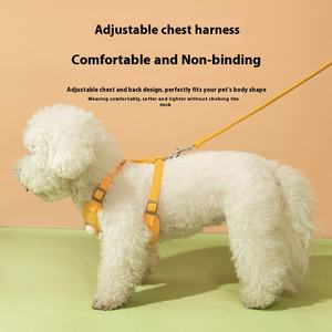 Kleine Gänseblümchen bestickte Leinen weste für kleine Hunde Festes Muster mit gepolsterten Brustgurt bändern für Haustier aktivitäten im Freien - Product Image 2