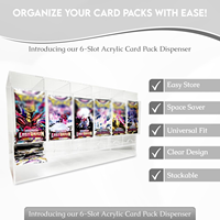 Présentoir de Comptoir Transparent en Acrylique à 6 Emplacements pour Boosters de Cartes TCG – Idéal pour Magasins de Jeux