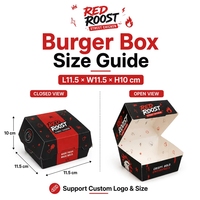Caja para Hamburguesas con Forro de Papel Aluminio, Logotipo Personalizado, Envase Desechable para Hamburguesas, Mantiene la Comida Caliente, Resistente a la Grasa, Contenedor para Llevar
