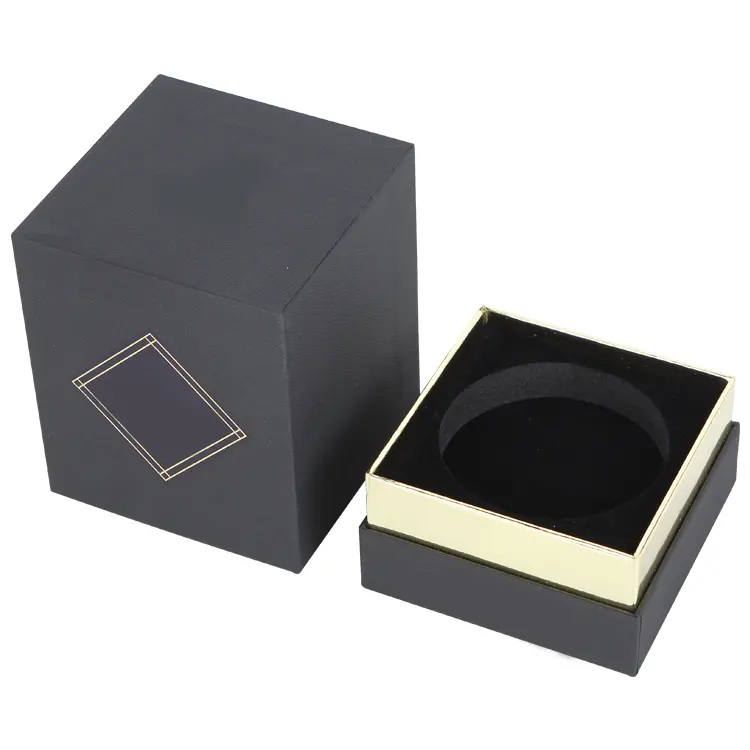 Bougie de luxe personnalisée coffret cadeau boîte de parfum cylindre insertion EVA emballage vide pot de bougie avec couvercle et boîtes