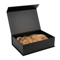 Boîte rigide personnalisée de qualité supérieure, noire mate, avec fermeture magnétique, pour le rangement des perruques et l'emballage de cadeaux pour extensions de cheveux
