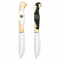 Couteau pliant artisanal en acier 8Cr13MoV, manche en acrylique, incrustation en laiton, couteau de poche traditionnel, survie en plein air, chasse, EDC, cadeau